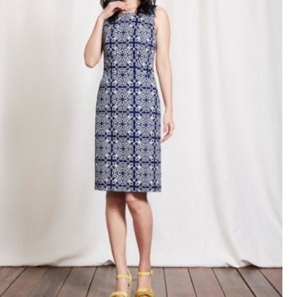 Boden Dresses & Skirts - Boden Talia Blue Tapestry Sleeveless Sheath Dress